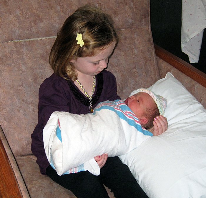Amber gets to hold Kylee